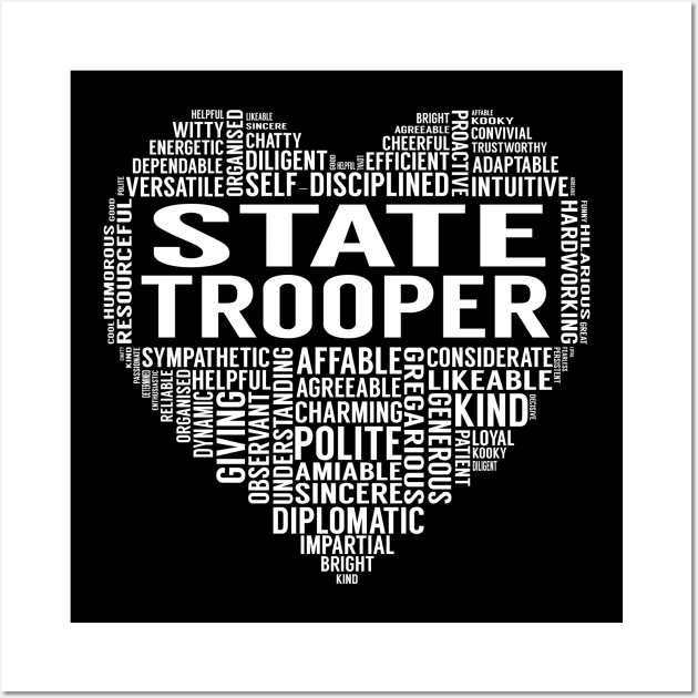 State Trooper Heart Wall Art by LotusTee